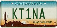 KT1NA AZ license plate